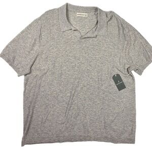 Mutual Weave Gray 1/4 Button Short Sleeve Casual‎ Polo Men's Size 2XL NWT